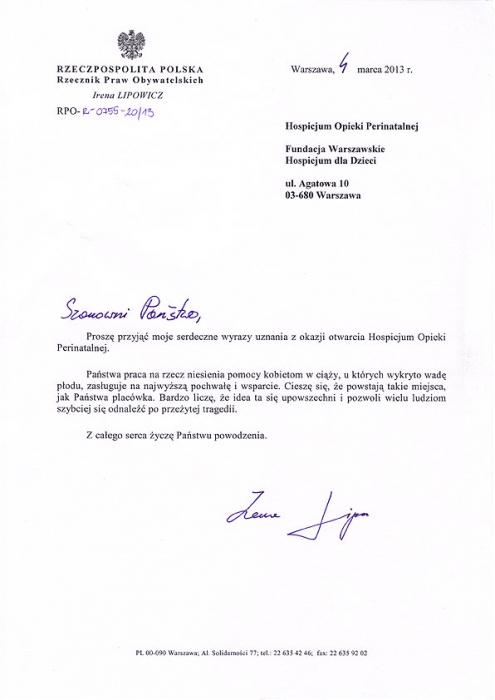 List Rzecznika Praw Obywatelskich - zdjęcie nr 1